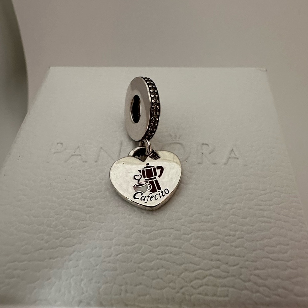 Pandora Cafecito Love Coffee Charm 925 Ale with gift box #19